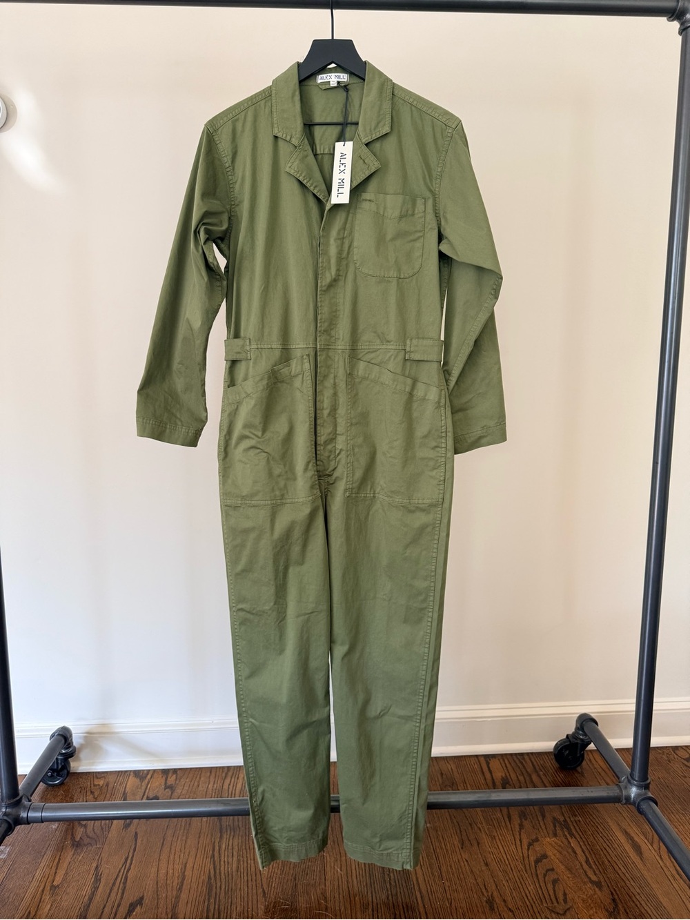 NWT Alex Mill Standard Cotton Twill Jumpsuit Army Green M Utility uit